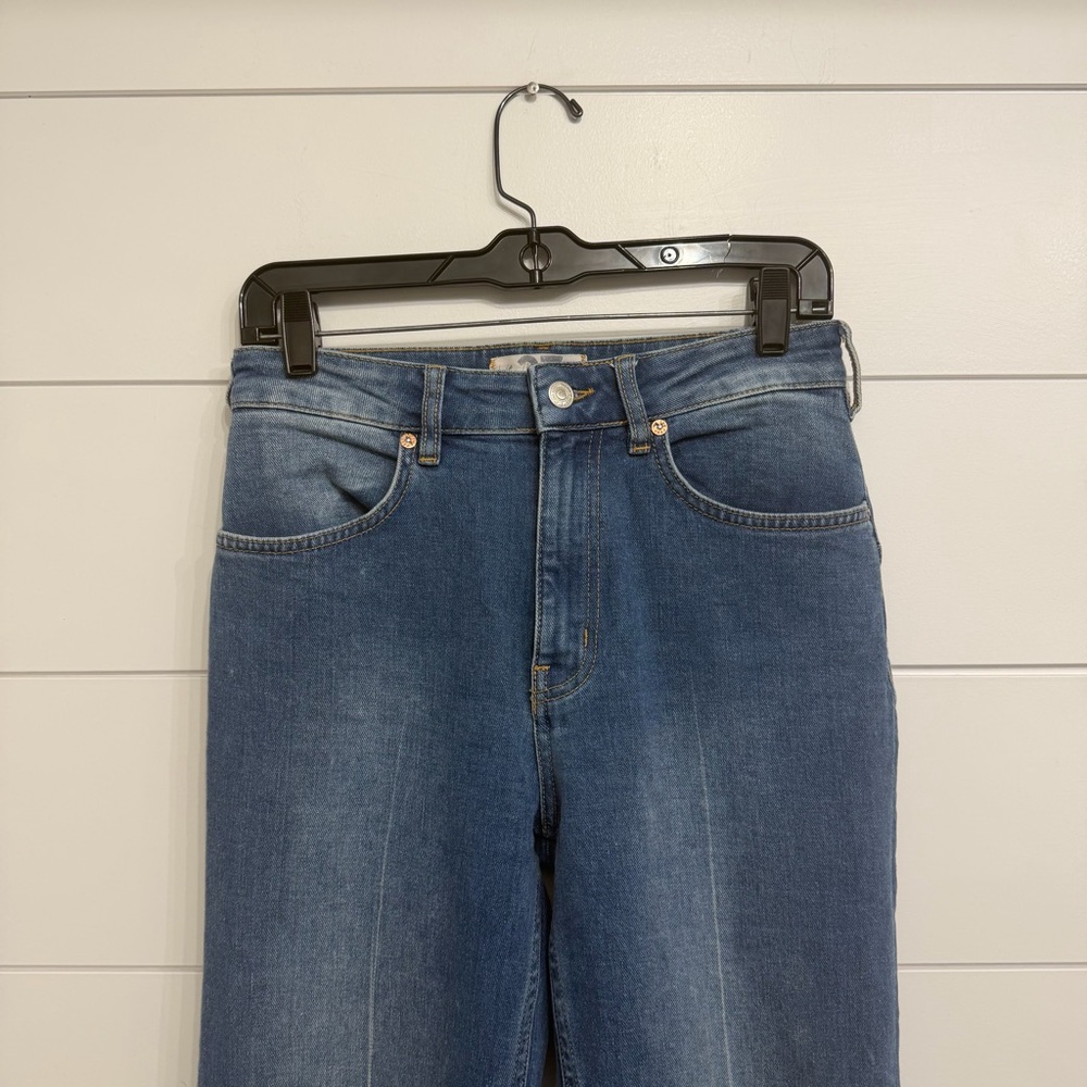 Free People We The Free Somewhere Over The Rainbow Flare Blue Jeans 23210 - Picture 7 of 14